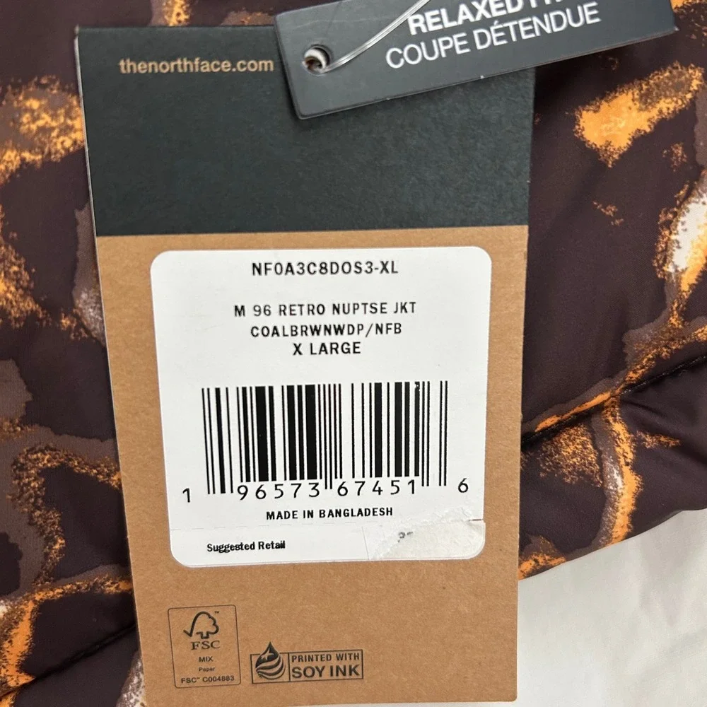 NWT‎ The North Face Mens 1996 Retro Nuptse Jacket Coal Brown XL 700 Down Fill